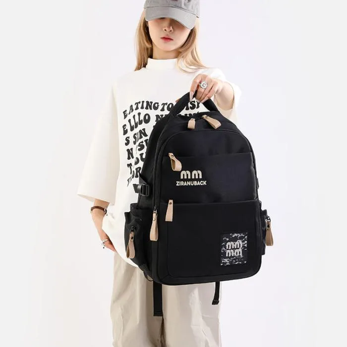College Cute Large-Capacity Backpacks (Black) - PG SHOP