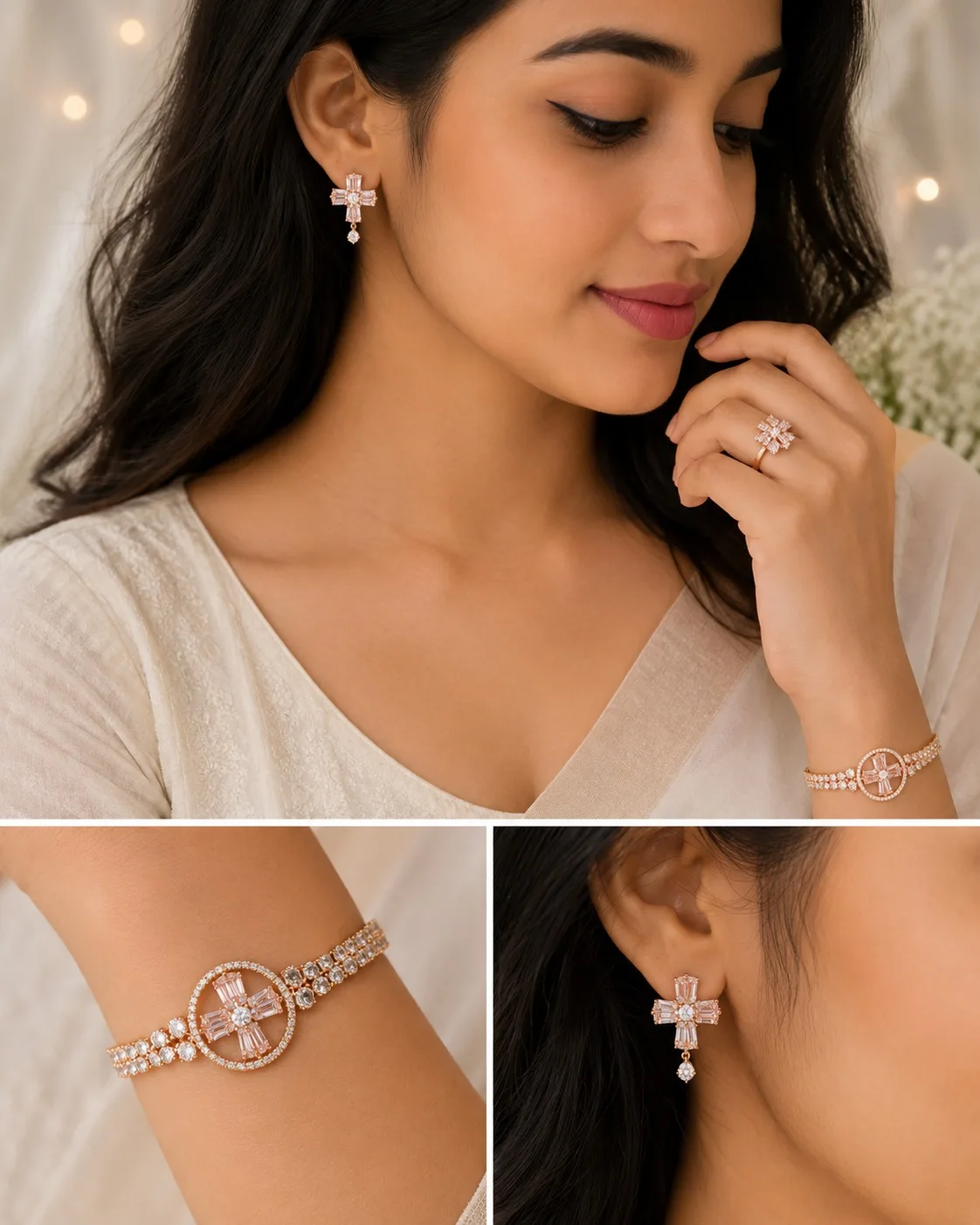 Rose Gold Crystal Elegance Jewelry Set - PG SHOP