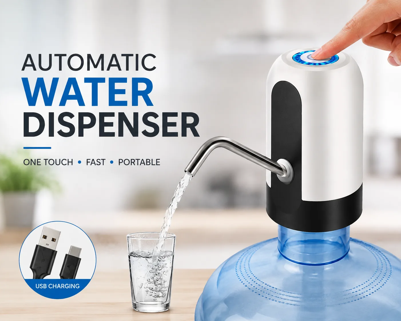 Rechargeable Automatic Water Dispenser - PG SHOP