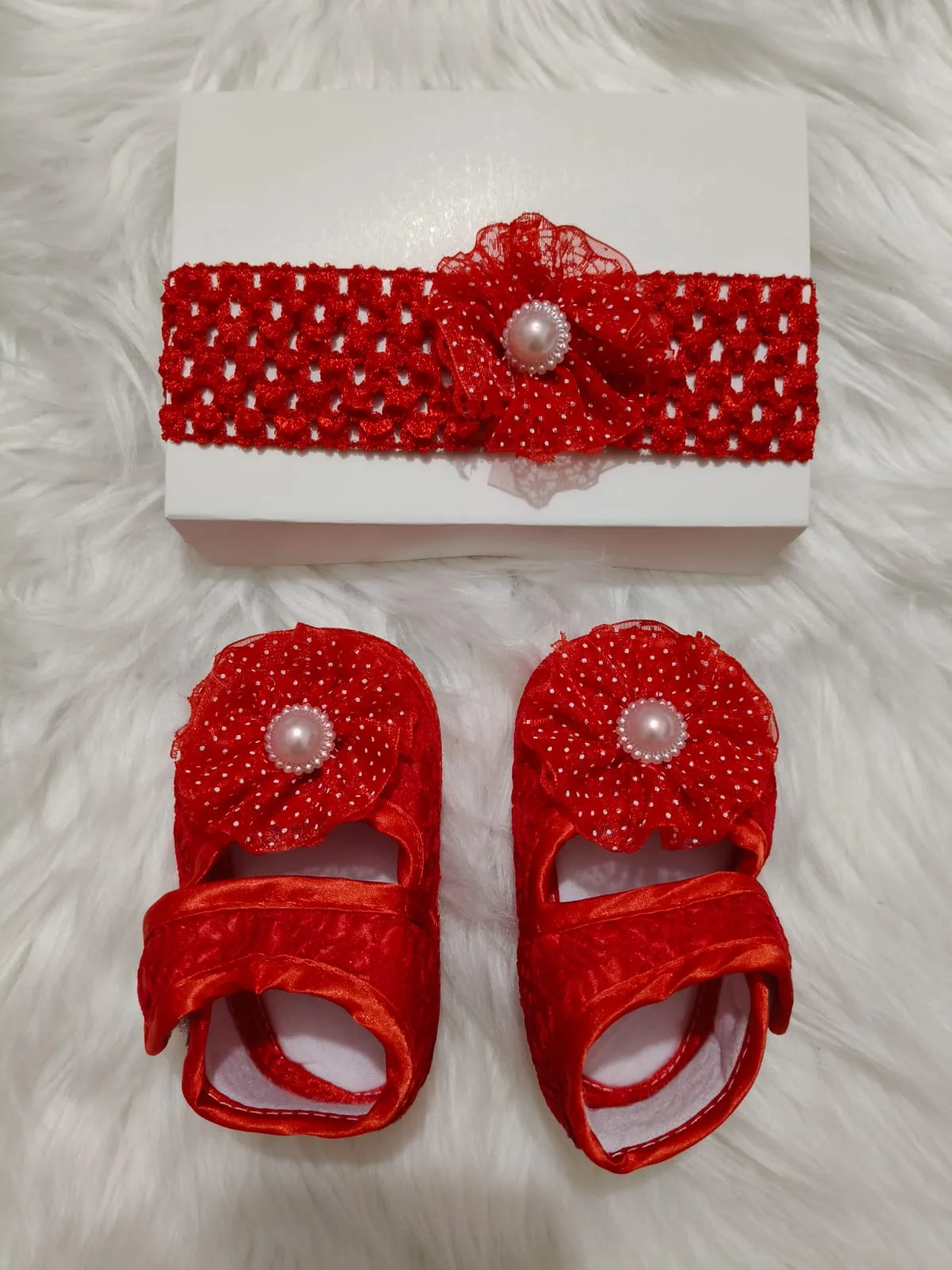 Baby Floral Shoes & Matching Headband Set - PG SHOP