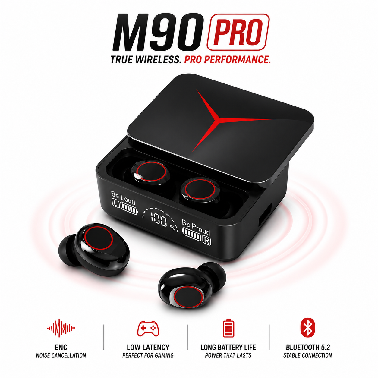 M90 Pro TWS True Wireless Earbud - PG SHOP