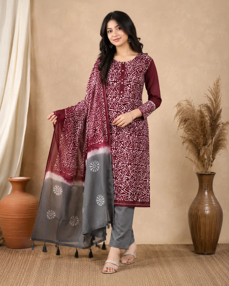 প্রিমিয়াম বাটিক থ্রি-পিস - PG SHOP