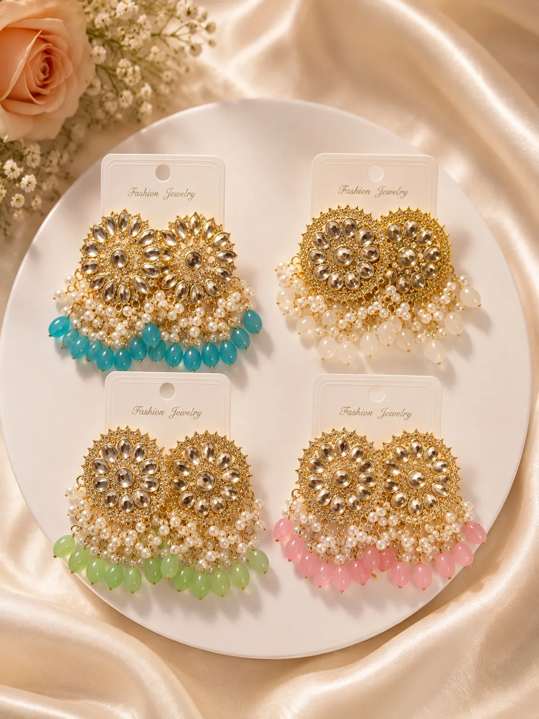 Royal Kundan Pearl Drop Earrings - PG SHOP