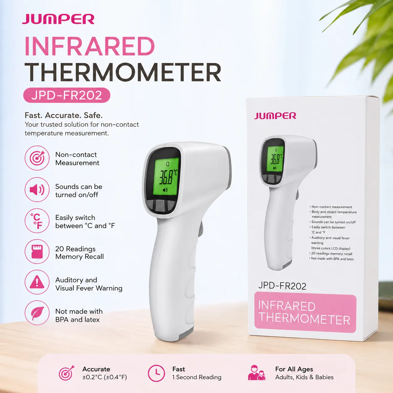 JUMPER JPD-FR202 ইনফ্রারেড থার্মোমিটার - PG SHOP