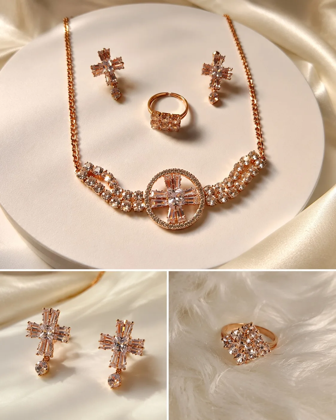 Rose Gold Crystal Elegance Jewelry Set - PG SHOP