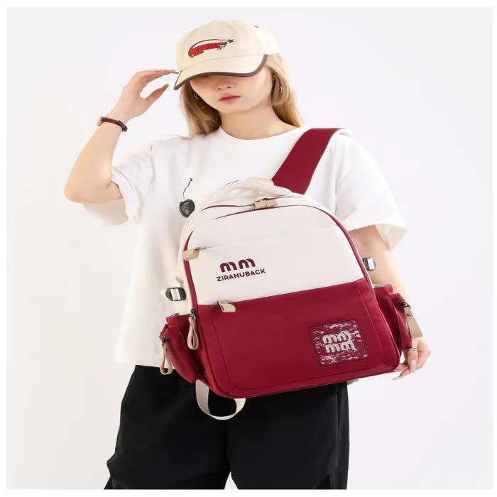 College Cute Large-Capacity Backpacks (Red) - PG SHOP