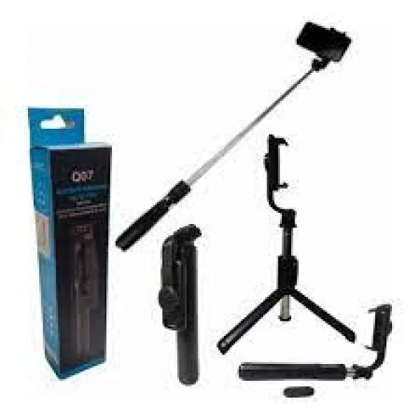 Smart Vlogger's Combo: K8 Wireless Microphone, Q07 Bluetooth Selfie Stick & 360° Rotating Phone Stand - PG SHOP