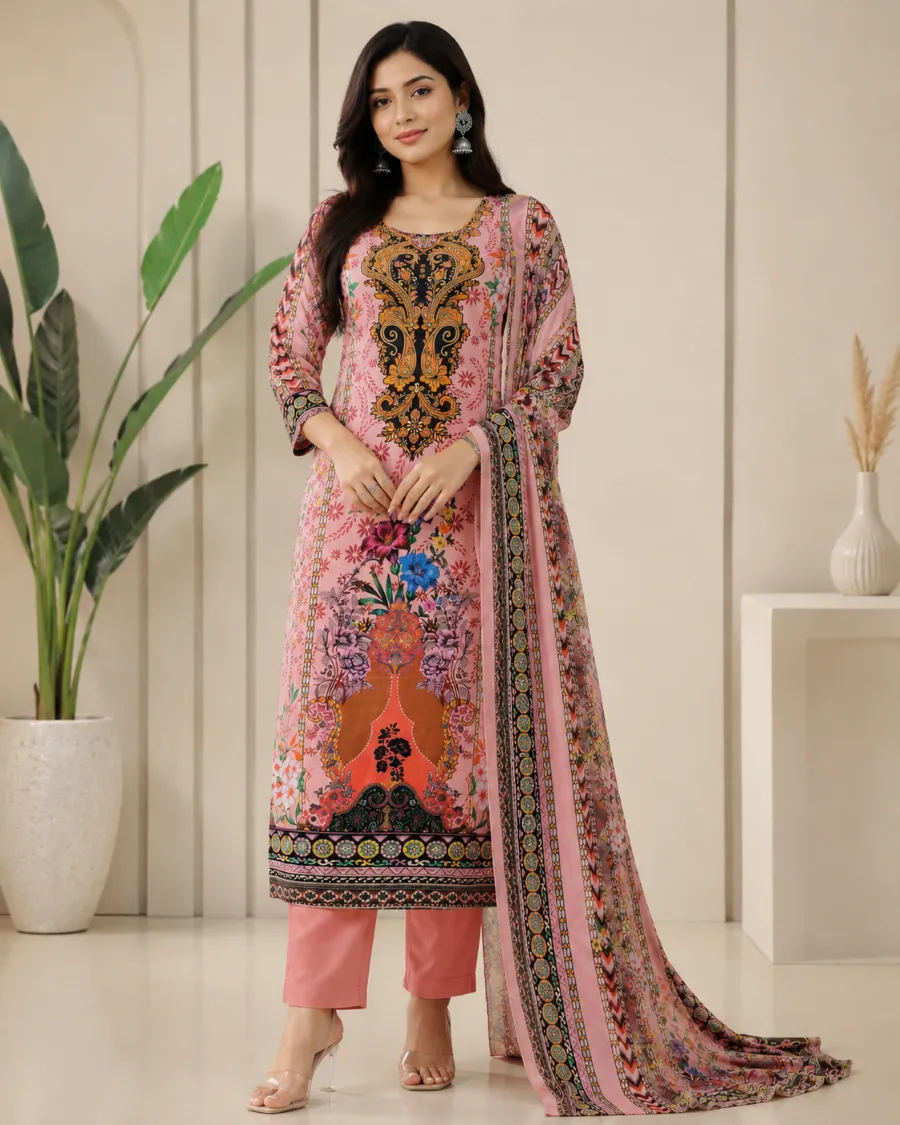 প্রিমিয়াম জমজম সুইচ কটন থ্রি-পিস - PG SHOP