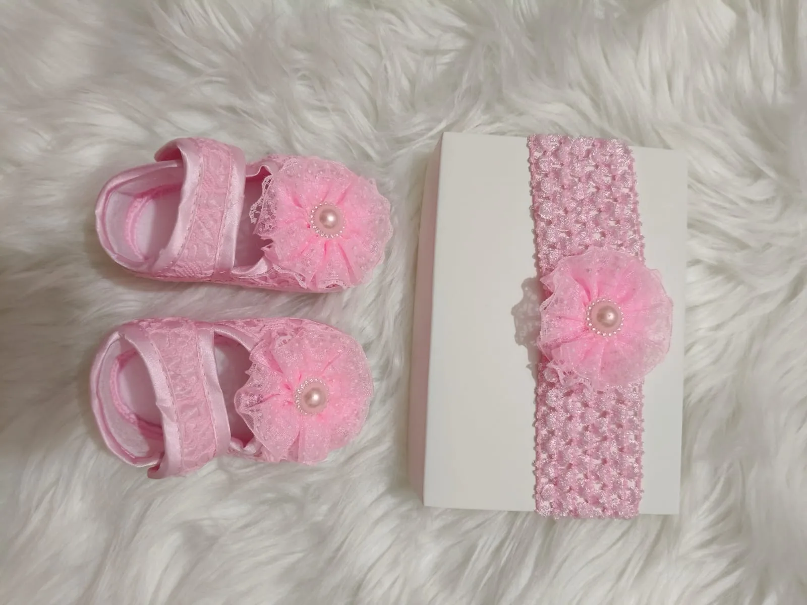 Baby Floral Shoes & Matching Headband Set - PG SHOP