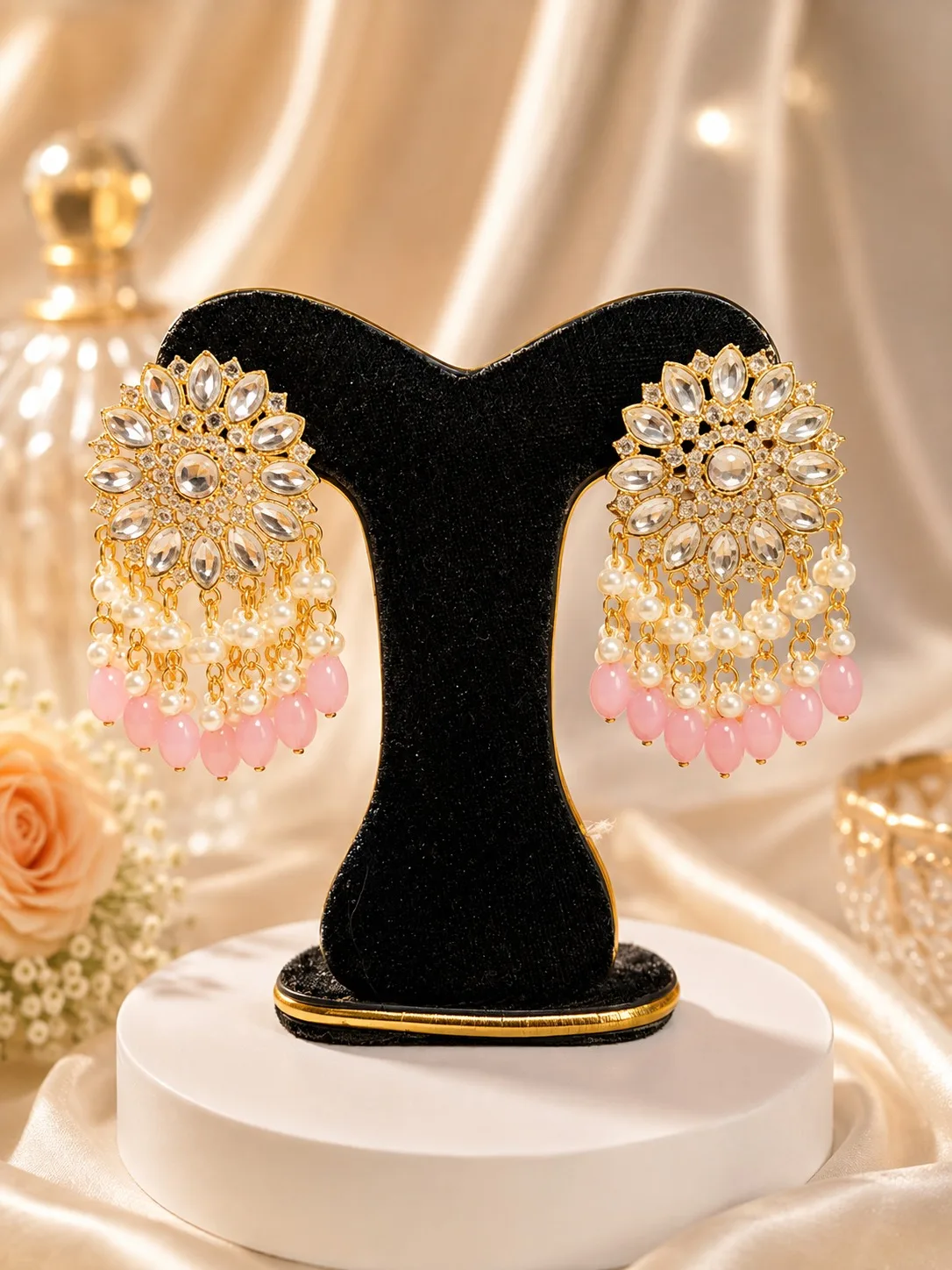 Royal Kundan Pearl Drop Earrings - PG SHOP