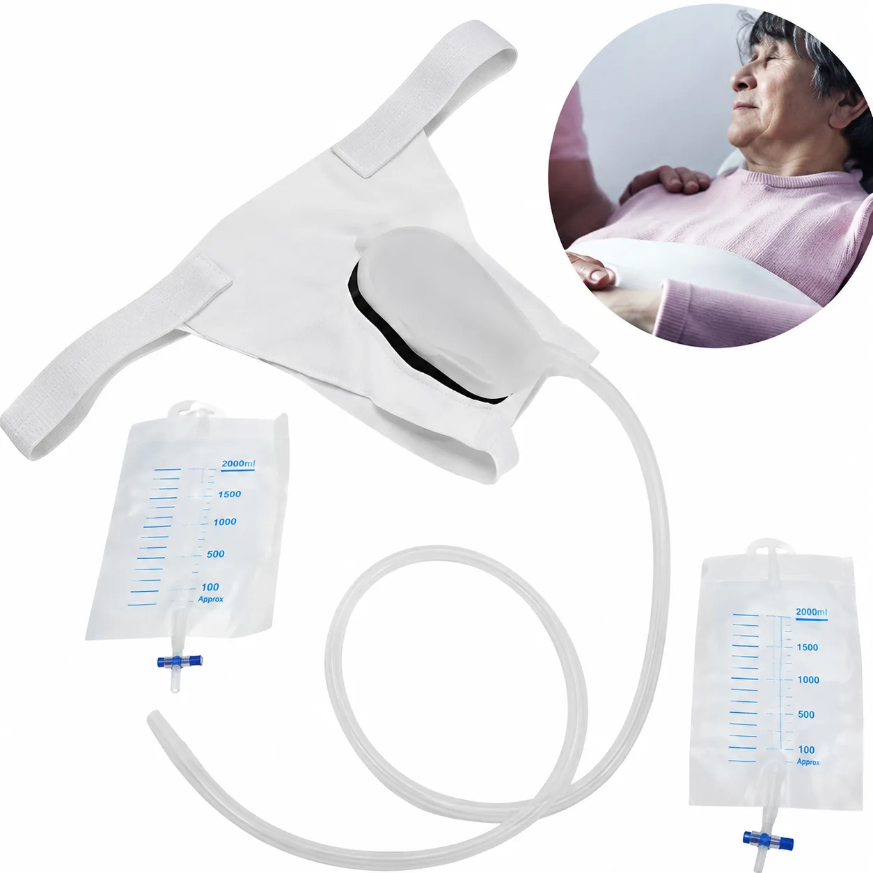 Male & Female Urine Collector Bag with Drainage Bag - PG SHOP