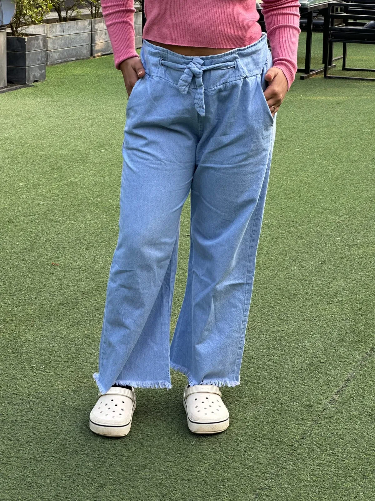 Stylish Women’s Soft Denim Palazzo Pant - 3XXL AND 4XXL - PG SHOP