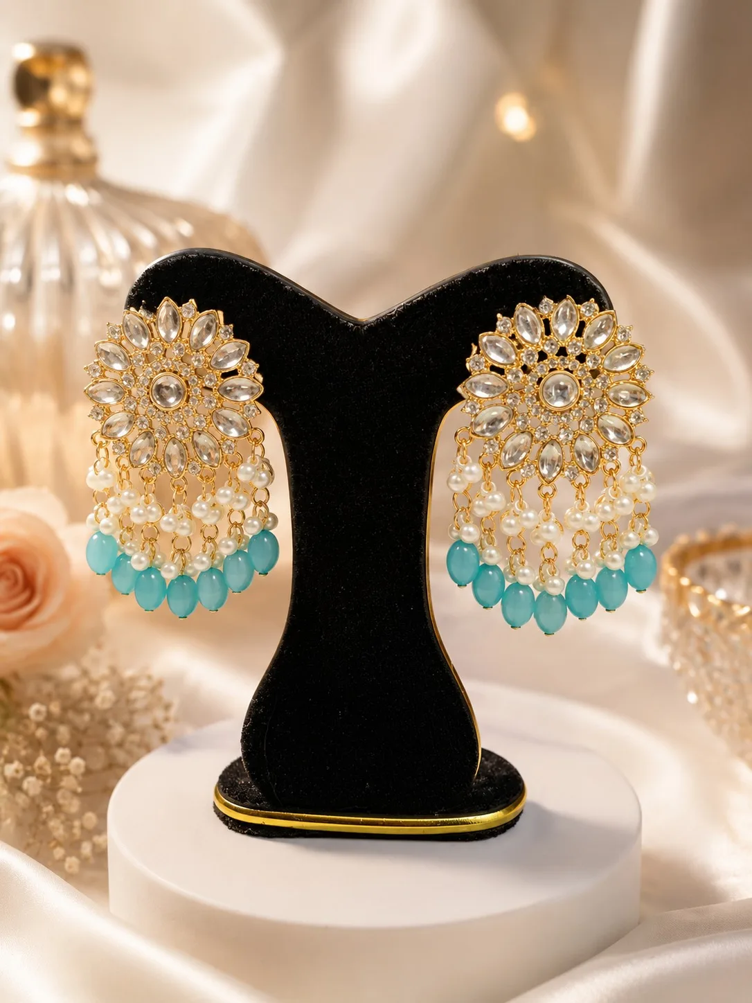 Royal Kundan Pearl Drop Earrings - PG SHOP