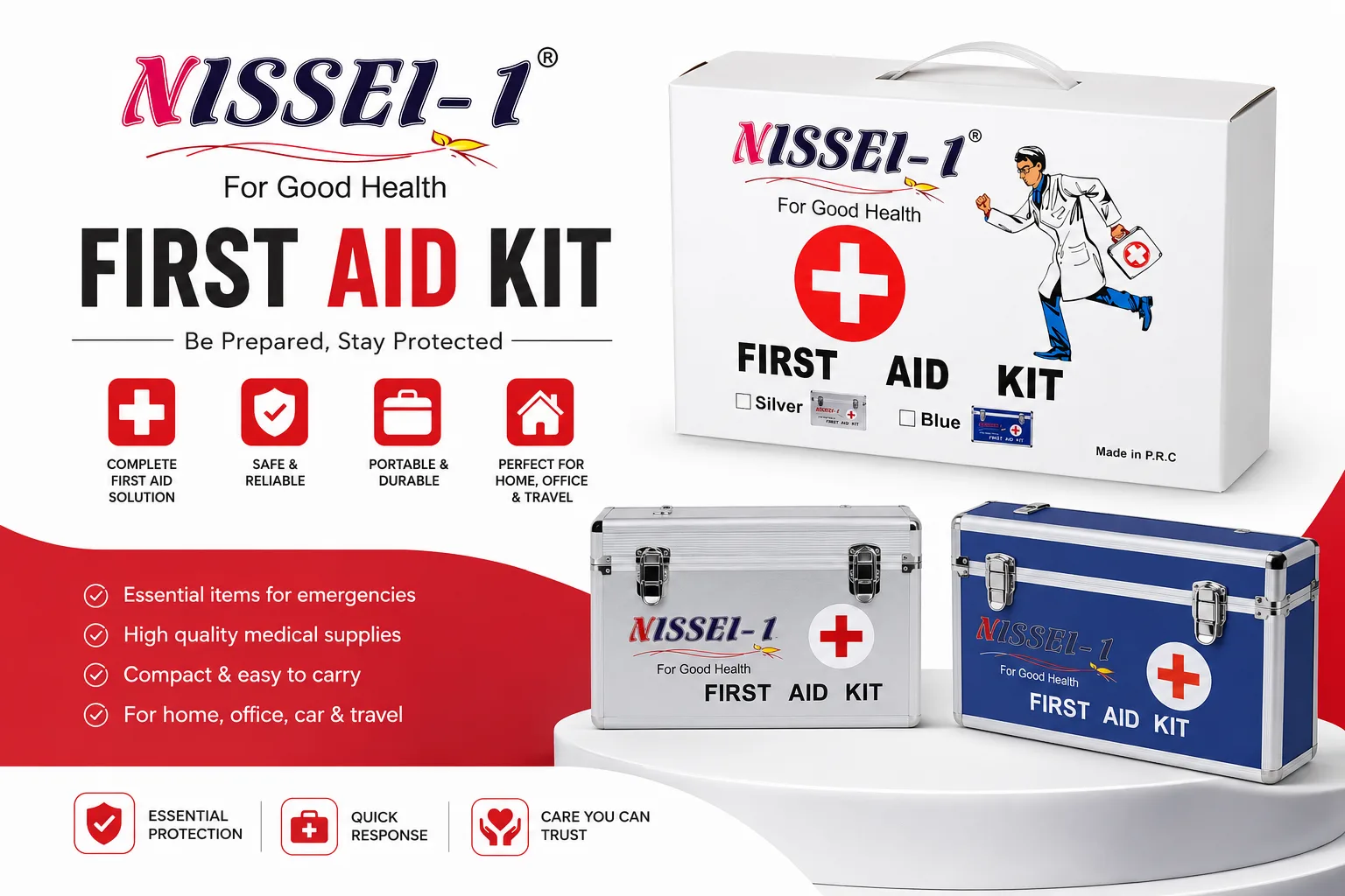 NISSEL-1 প্রিমিয়াম ফার্স্ট এইড কিট - PG SHOP