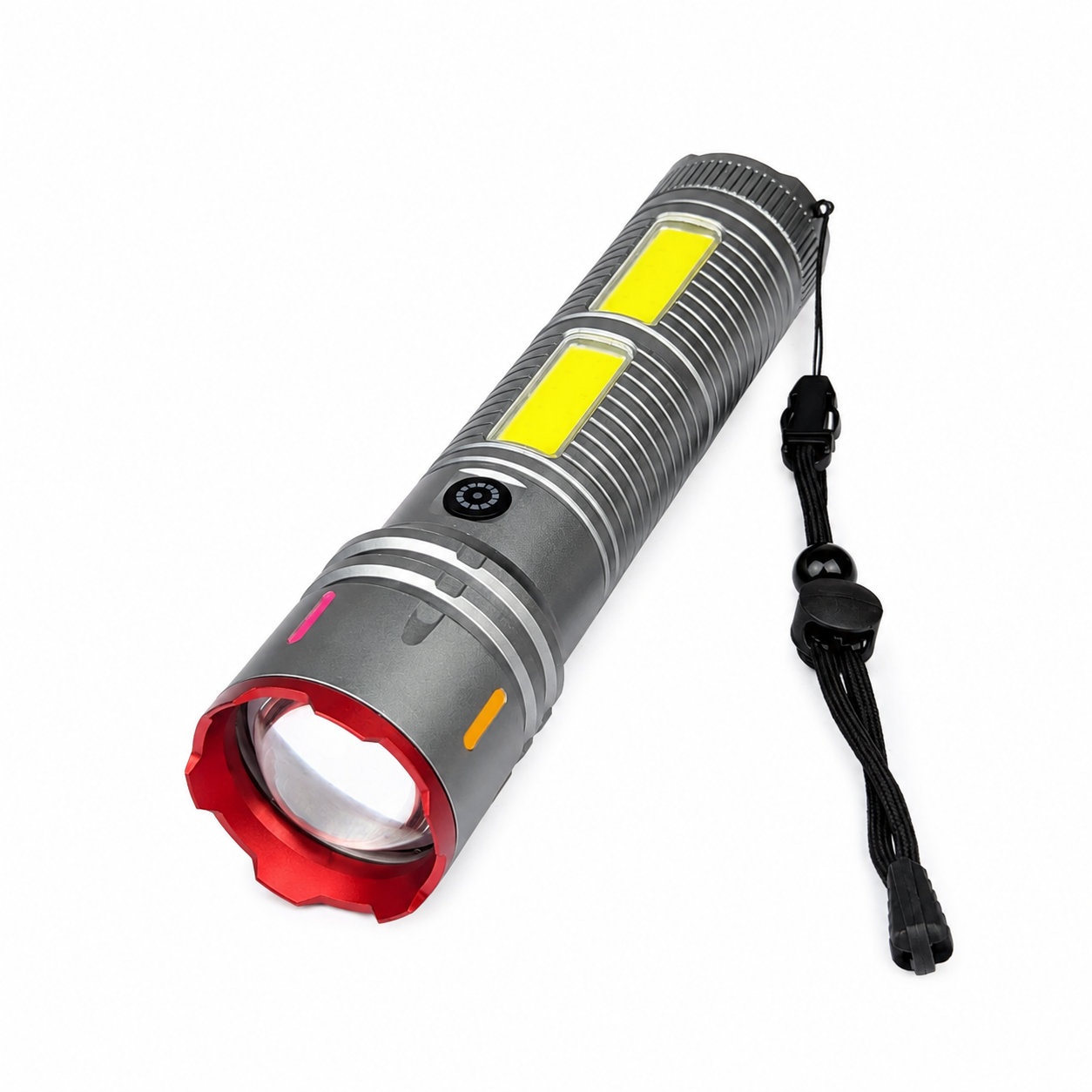 Laser Cannon X03 Metal Tactical Flashlight – High-Power Long-Lasting LED Torch with Built-In Power Bank & Durable Metal Body (8.5 Inch, 445g) - PG SHOP