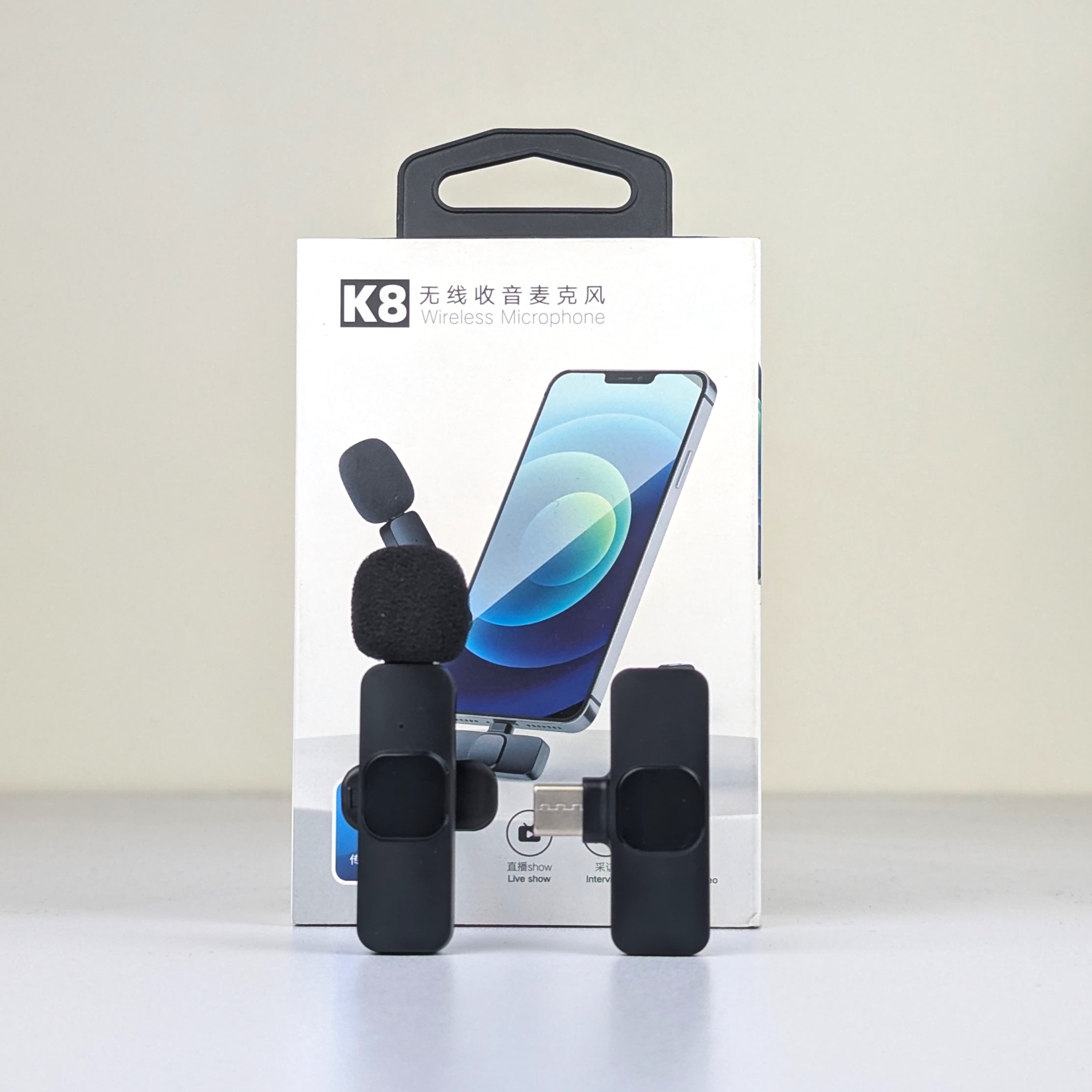 K8 Wireless Microphone for YouTube Vlogging, Video Recording Online Classes with Noise Cancellation Mic Supports (Type C) - PG SHOP