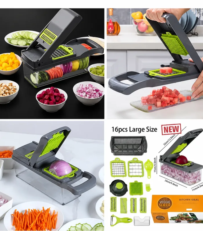 16 Pcs Multifunctional Vegetable Chopper & Slicer - PG SHOP