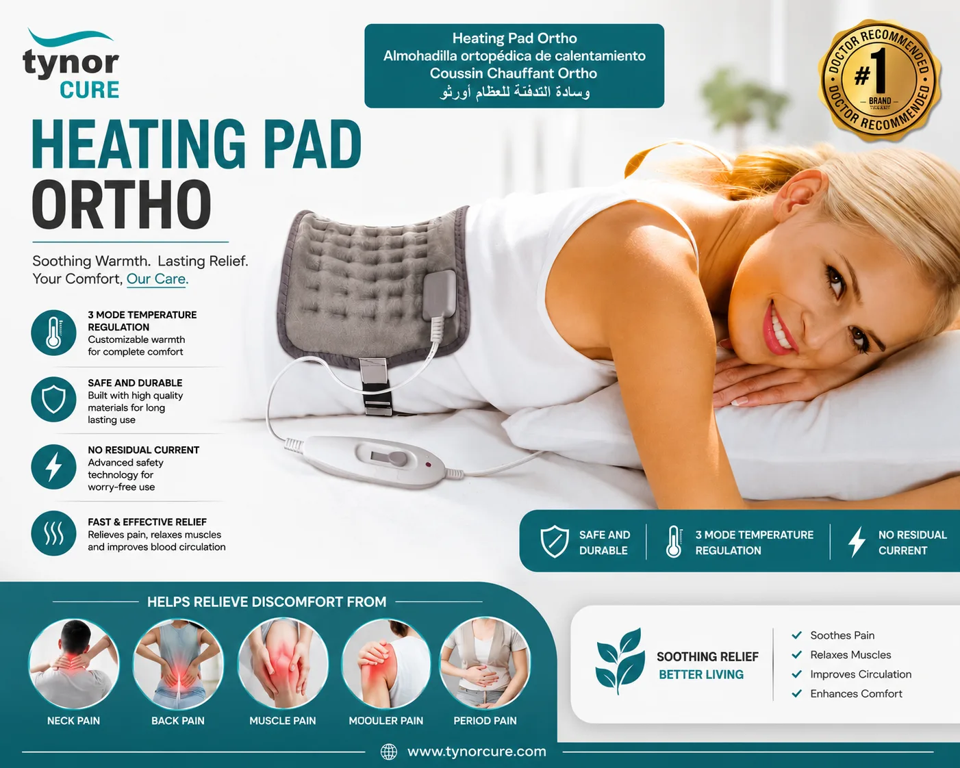 Electric Heating Pad for Back, Neck & Joint Pain Relief - PG SHOP