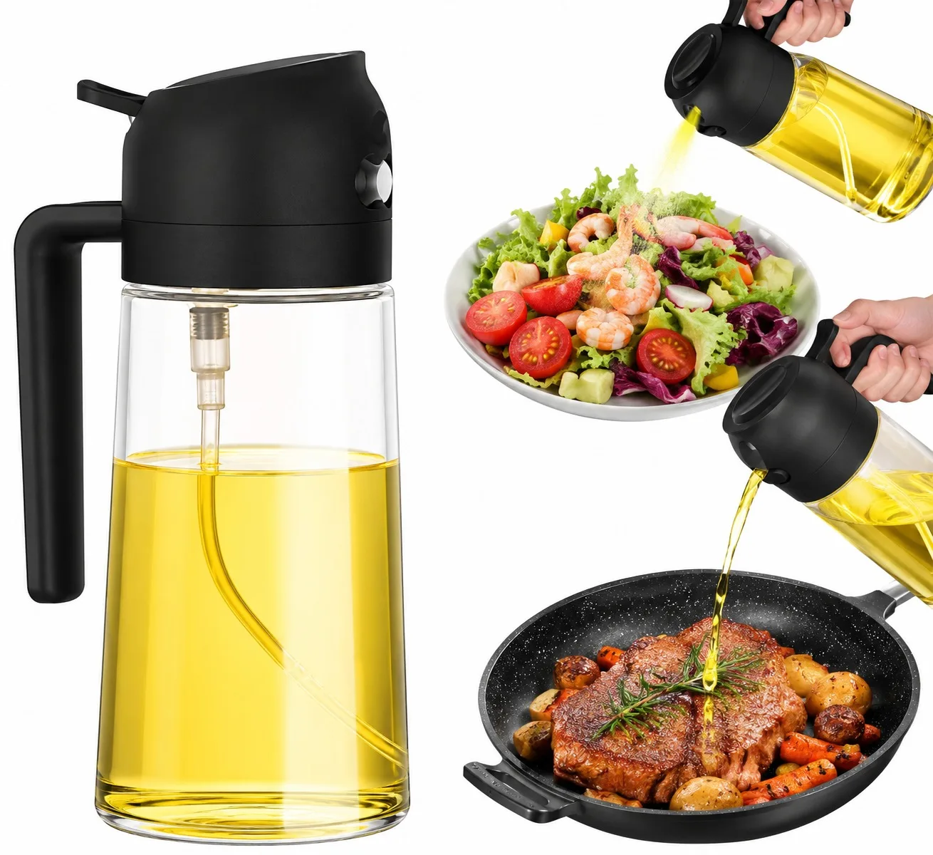 2-in-1 Spray & Pour Glass Oil Bottle - PG SHOP
